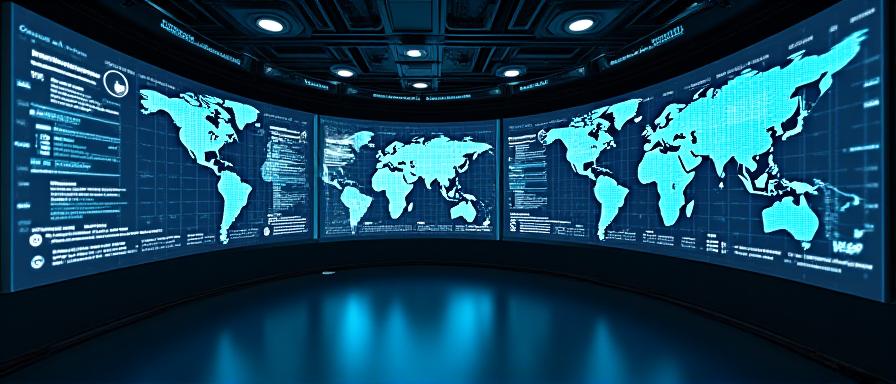 High-tech logistics control center dashboard